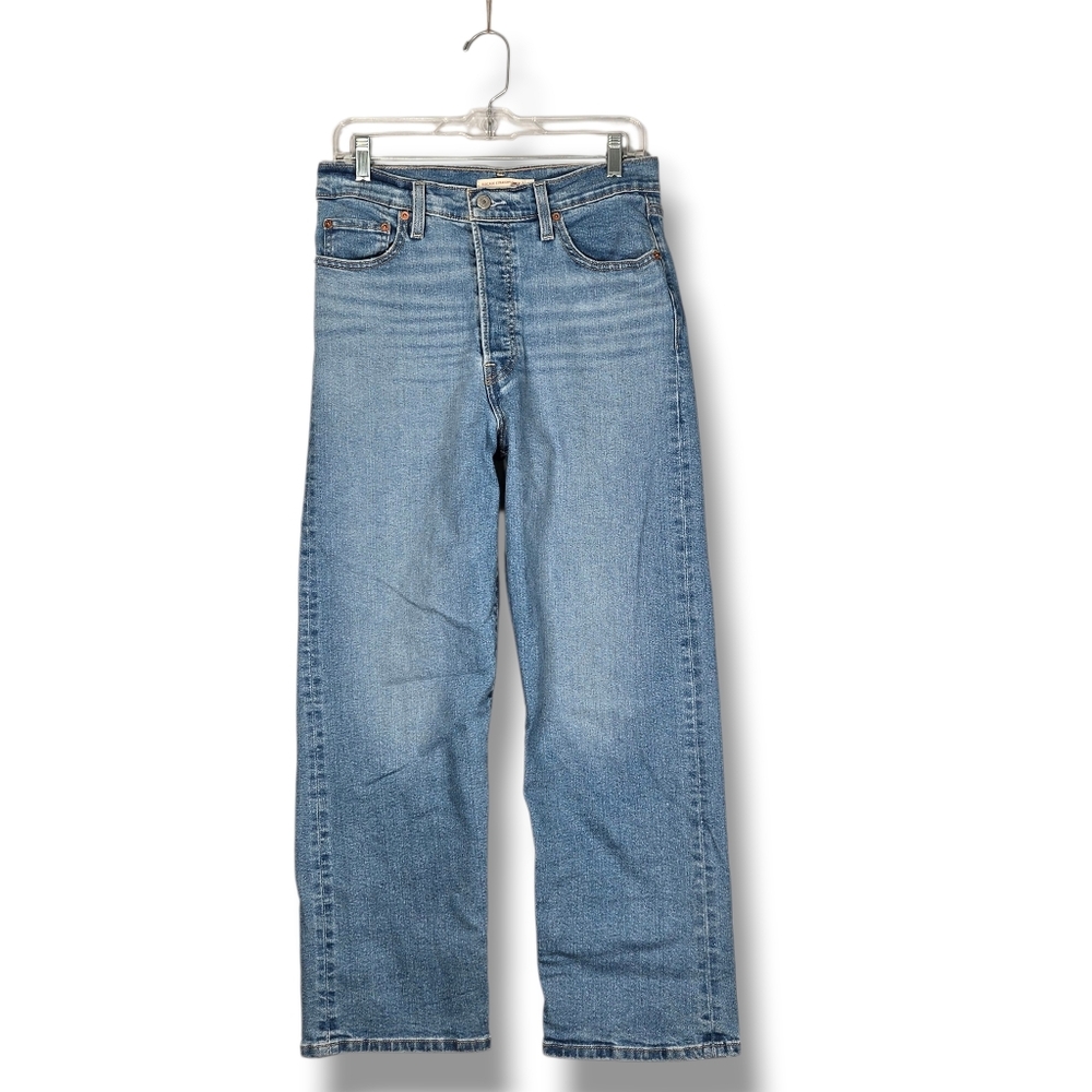 Levi's Ribcage Straight Ankle Jean Women's Size 29 High Rise Button Fly 27" L - Picture 2 of 16